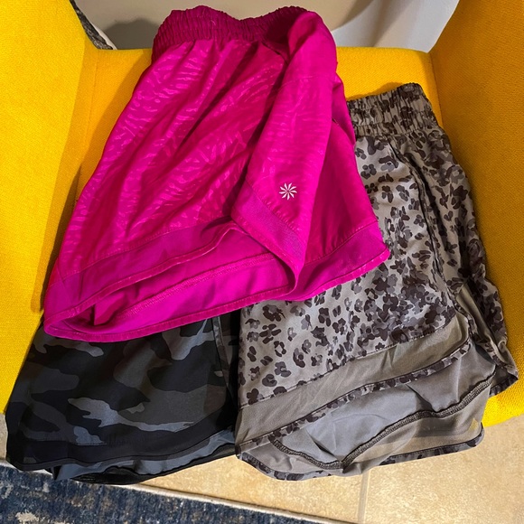 Athleta Pants - Bundle of 3 Athleta Print Mesh Racer Run Shorts 4”